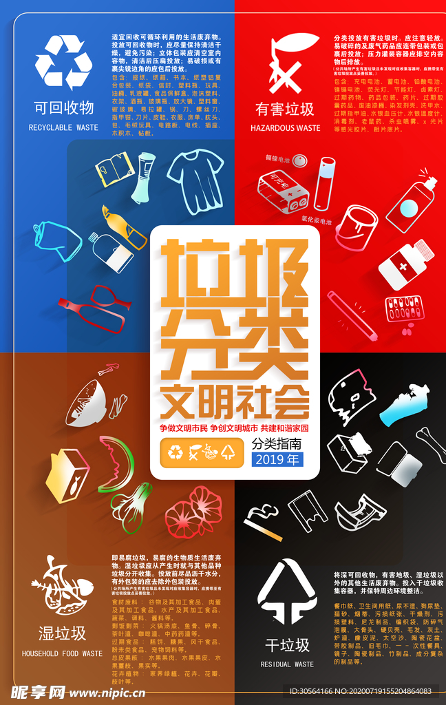 垃圾分类公益活动宣传海报素材