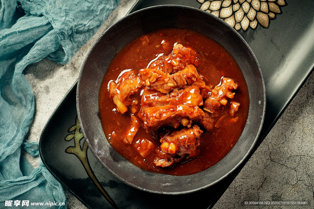红烧排骨美食食材背景素材