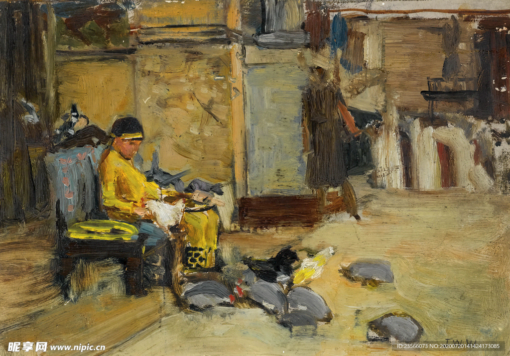 欧式古典人物生活油画