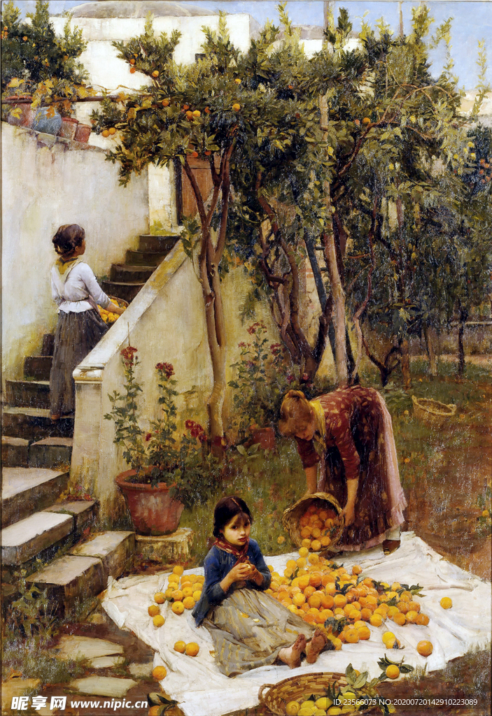 欧式古典人物生活油画