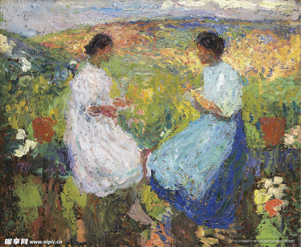 印象派田园风景油画