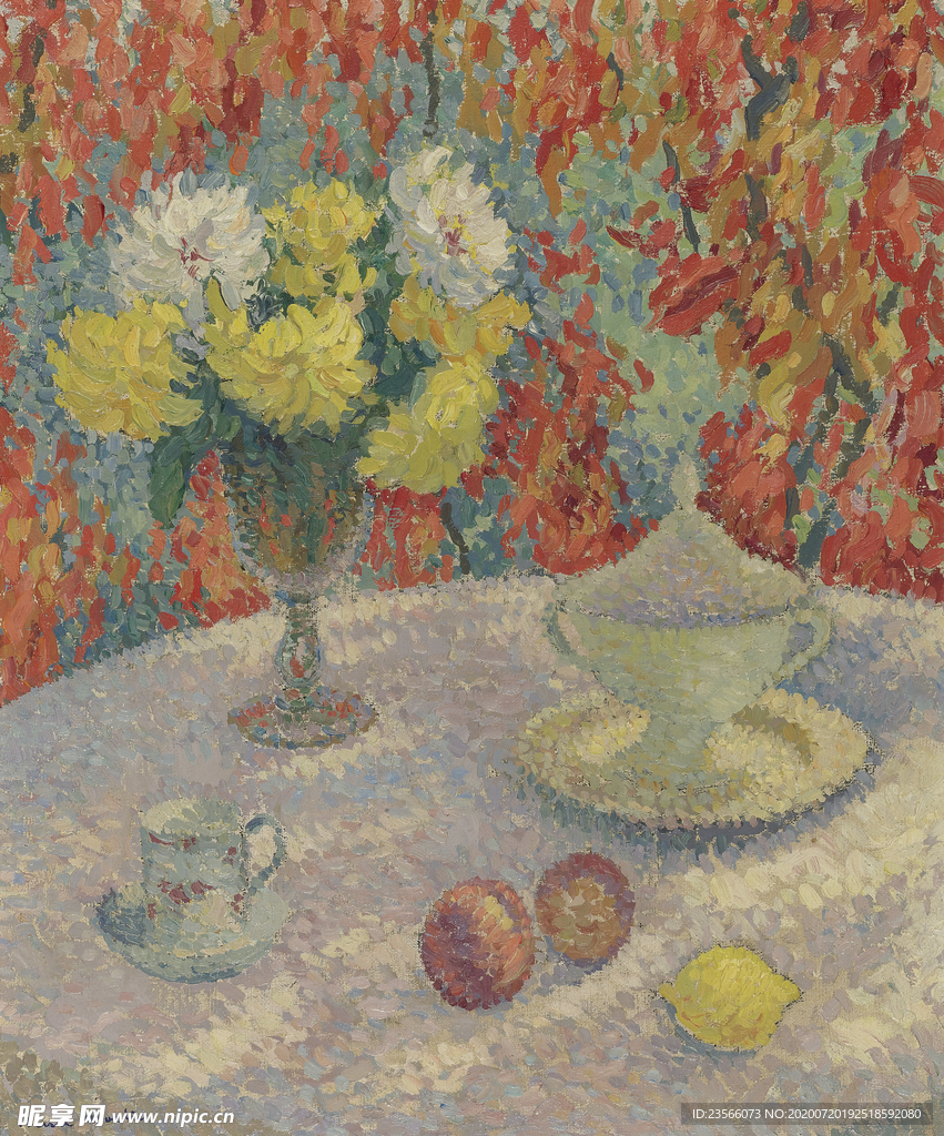 波点风格风景油画