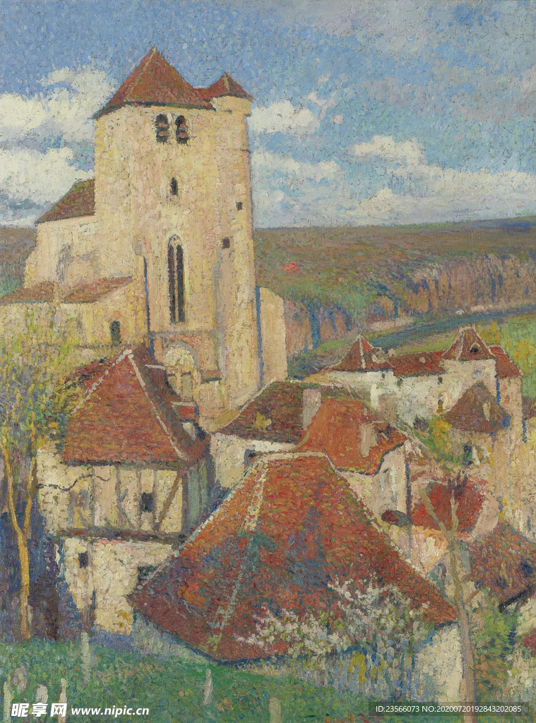 波点风格风景油画