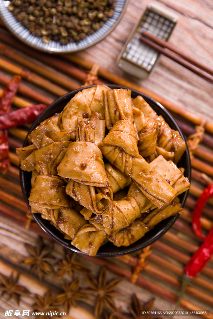 卤味千叶结食物食材背景素材