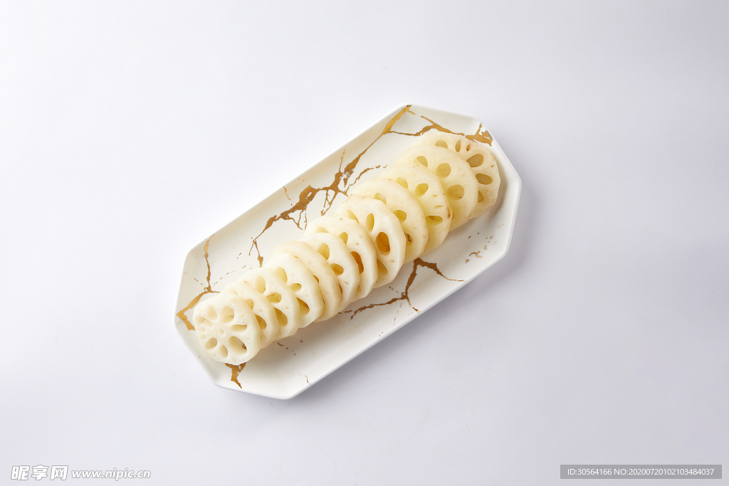 莲藕藕片食物食材背景素材