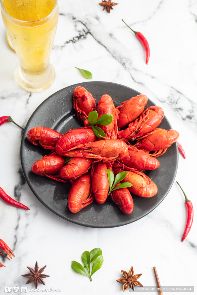 小龙虾美食食材背景素材