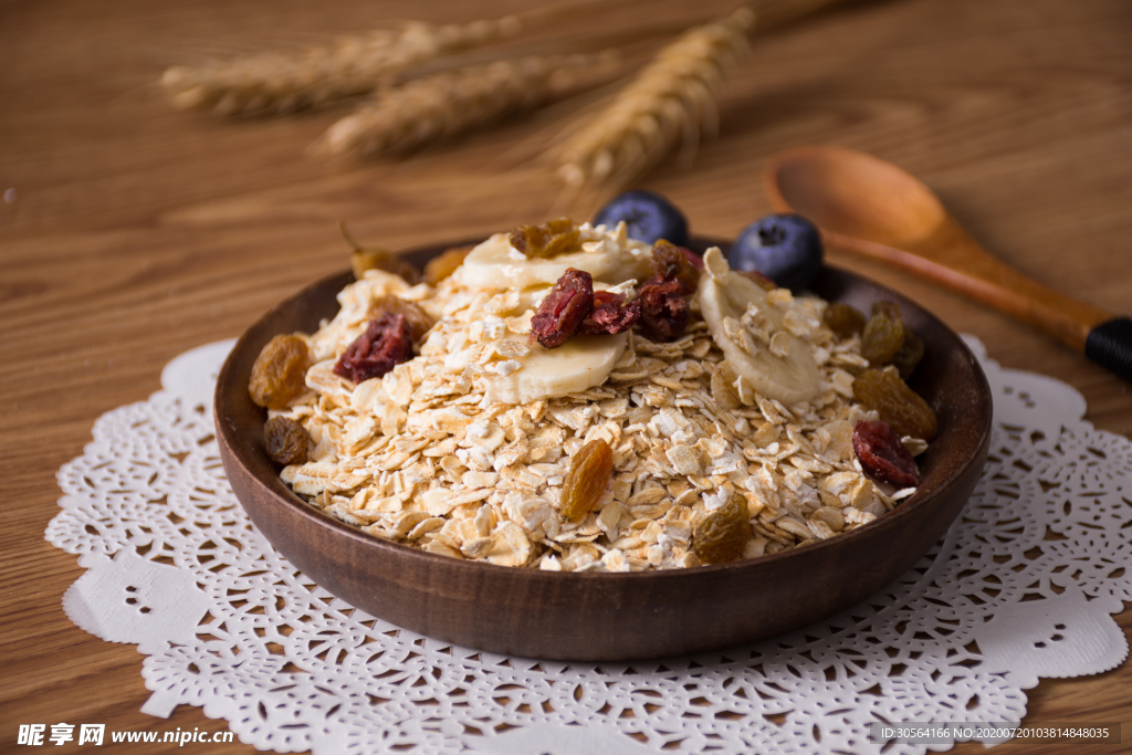 燕麦早餐美食食材背景素材