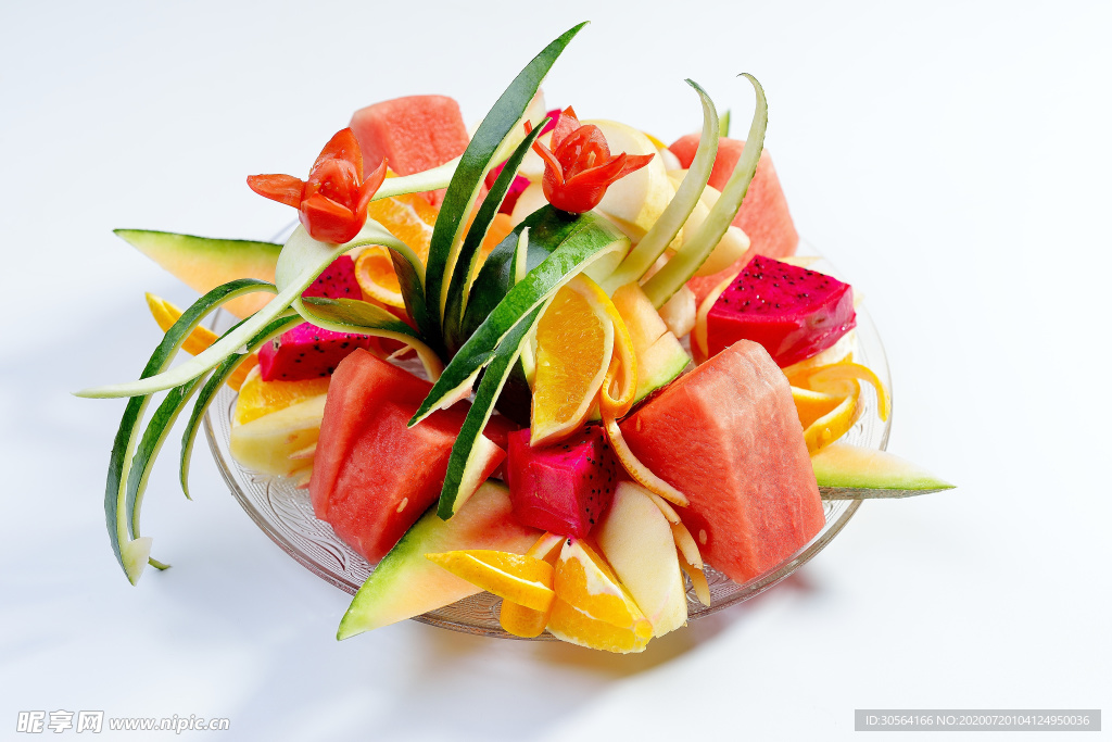 水果果盘夏季西瓜背景素材