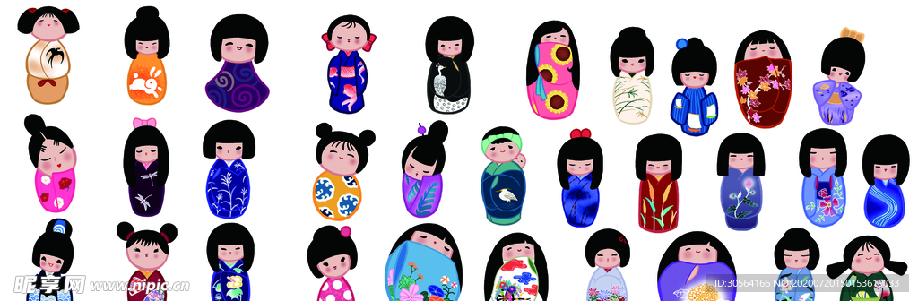 俄罗斯套娃卡通玩偶素材