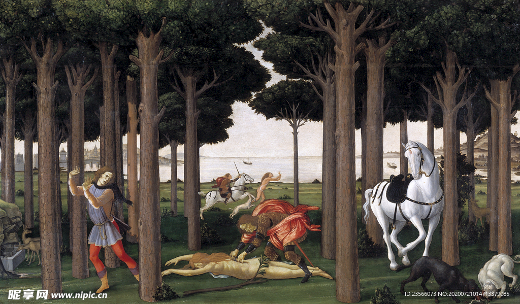 欧式古典人物场景油画