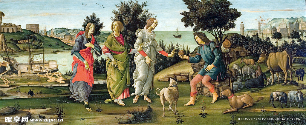 欧式古典人物场景油画