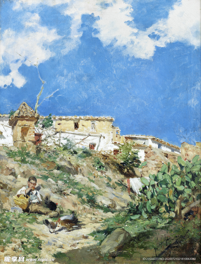 欧式田园风景油画