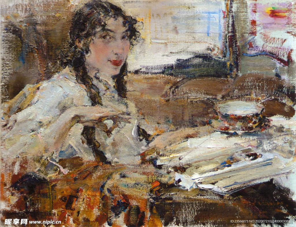 印象派人物形象油画