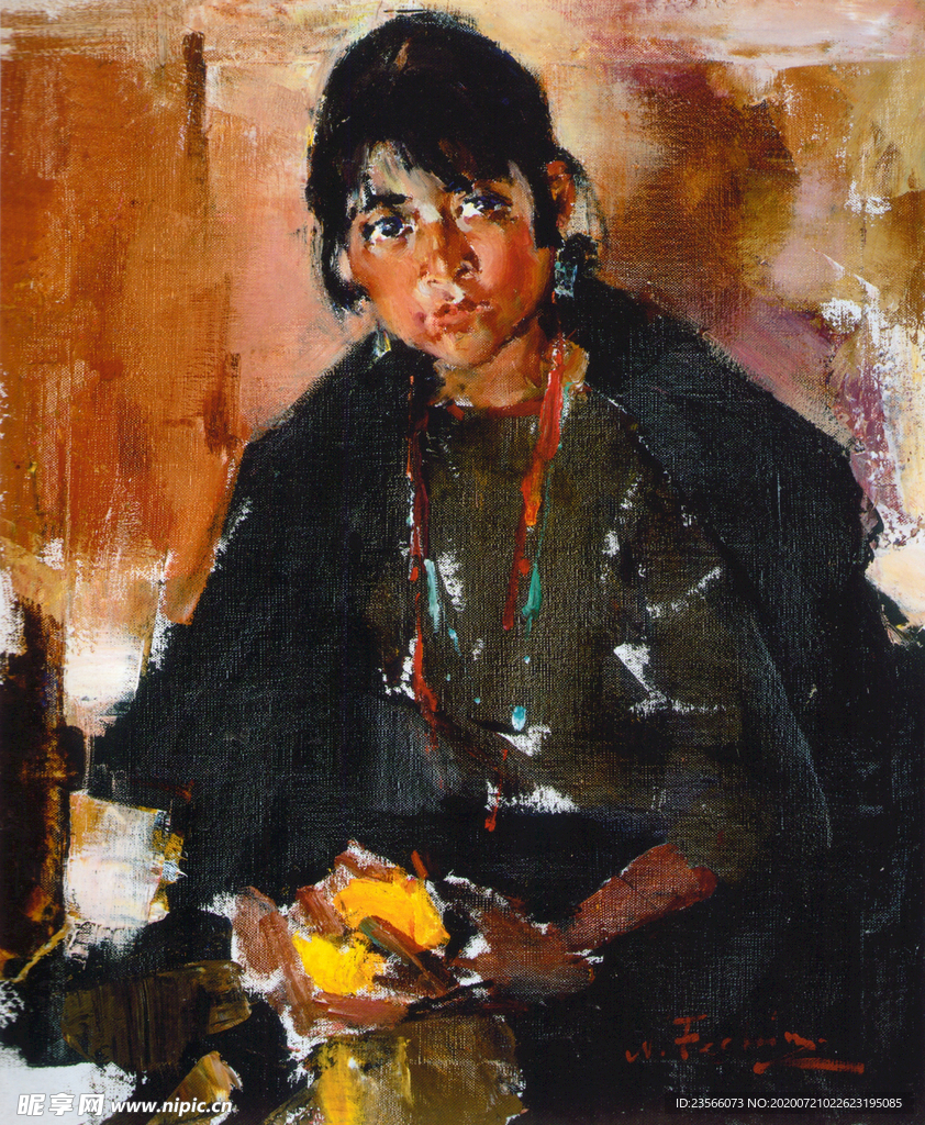 印象派人物形象油画