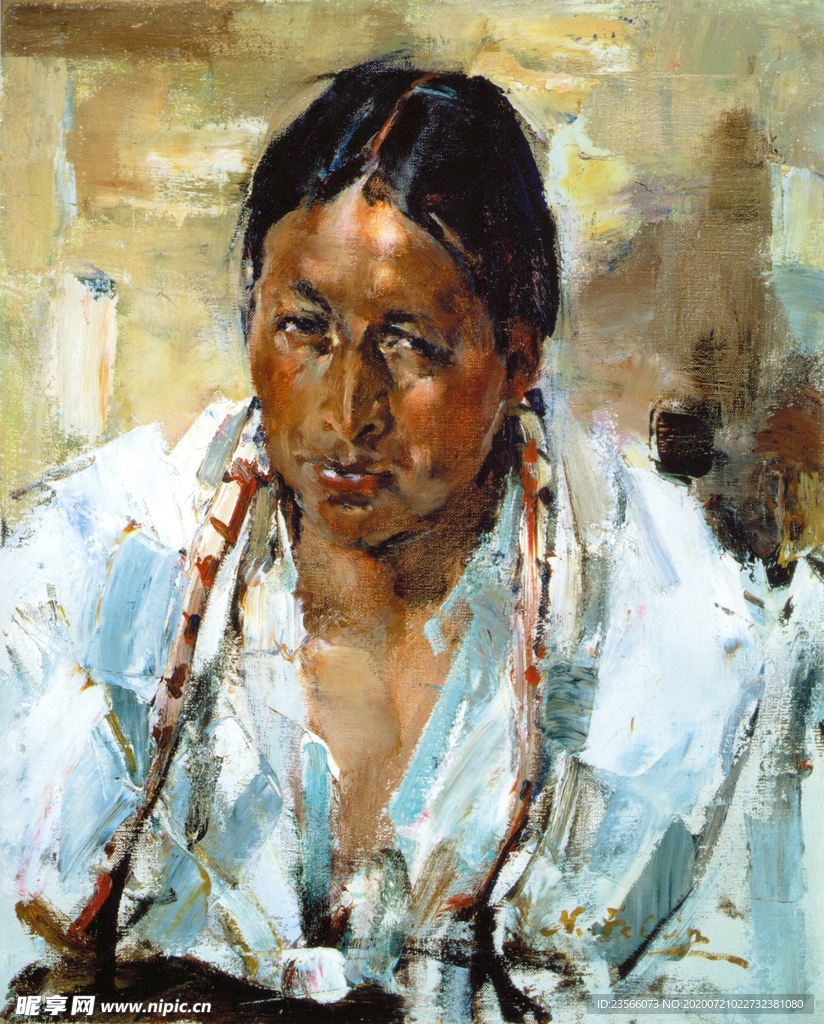 印象派人物形象油画