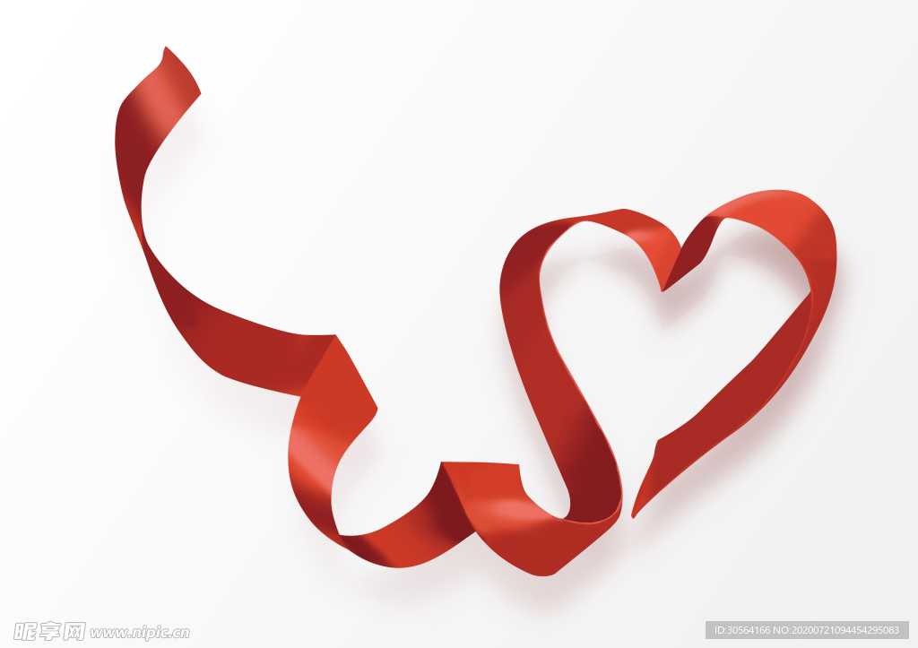 丝带丝绸爱心公益宣传装饰素材