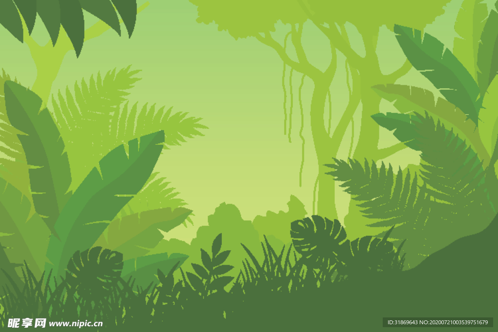 森林风景插画插图