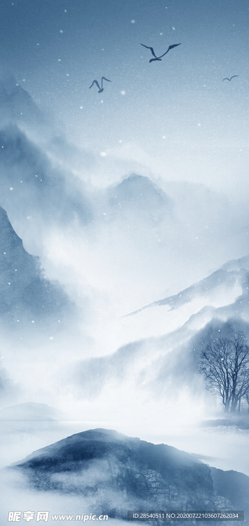 新中式意境山水图片