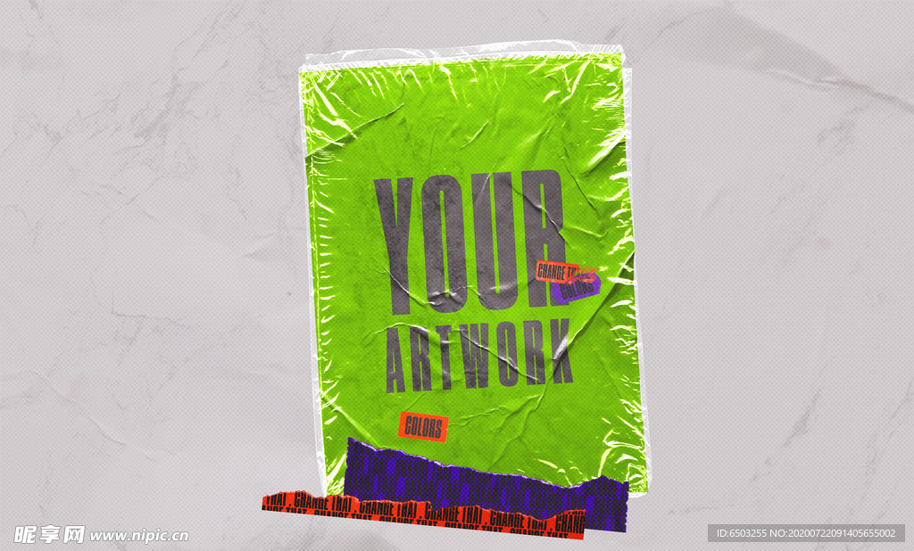 透明塑料贴纸样机