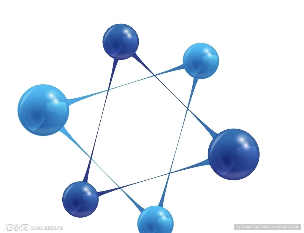 五角星圆圈连线背景元素