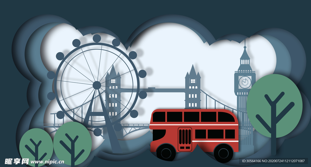 建筑城市剪影传统背景素材