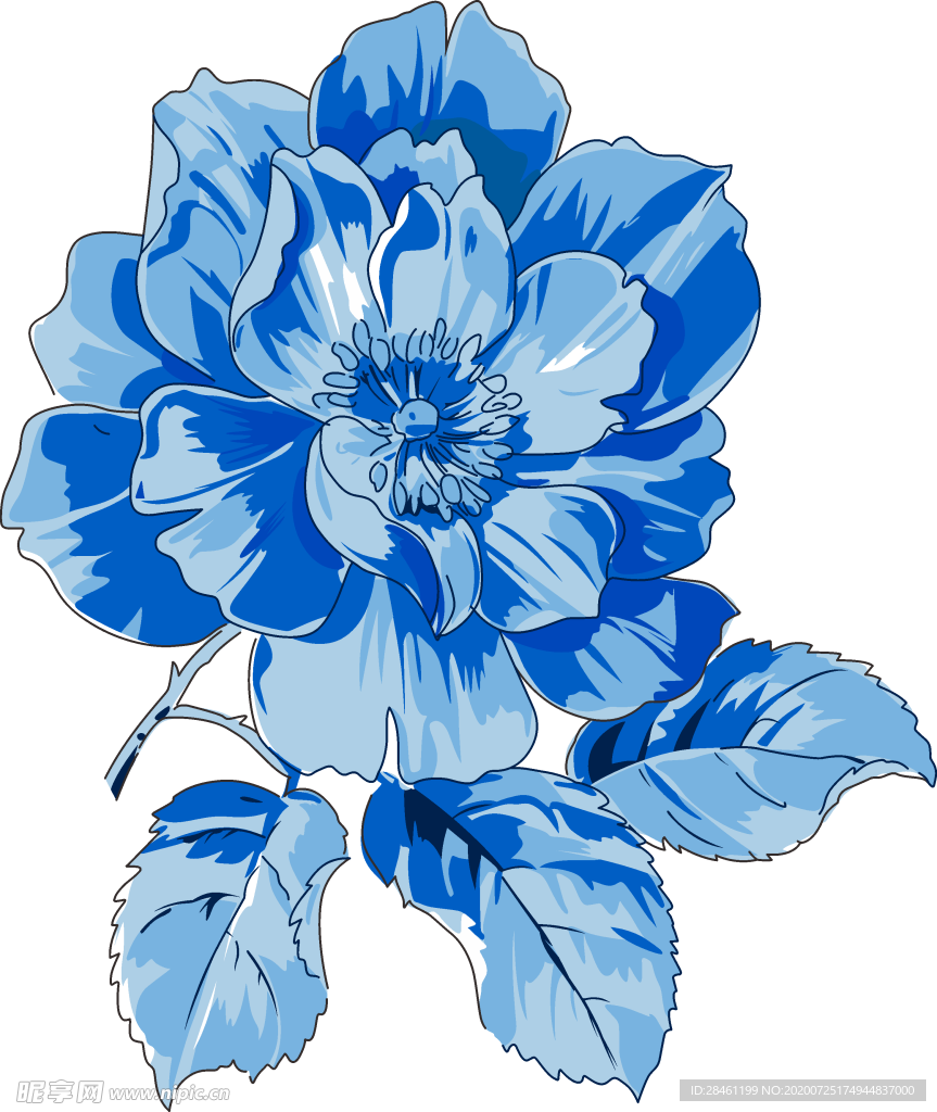 手绘花 玫瑰花 大牌花 乱花