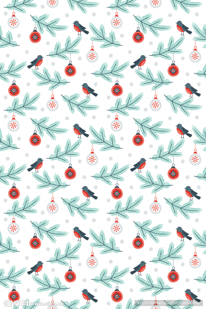 树叶小鸟小清新背景