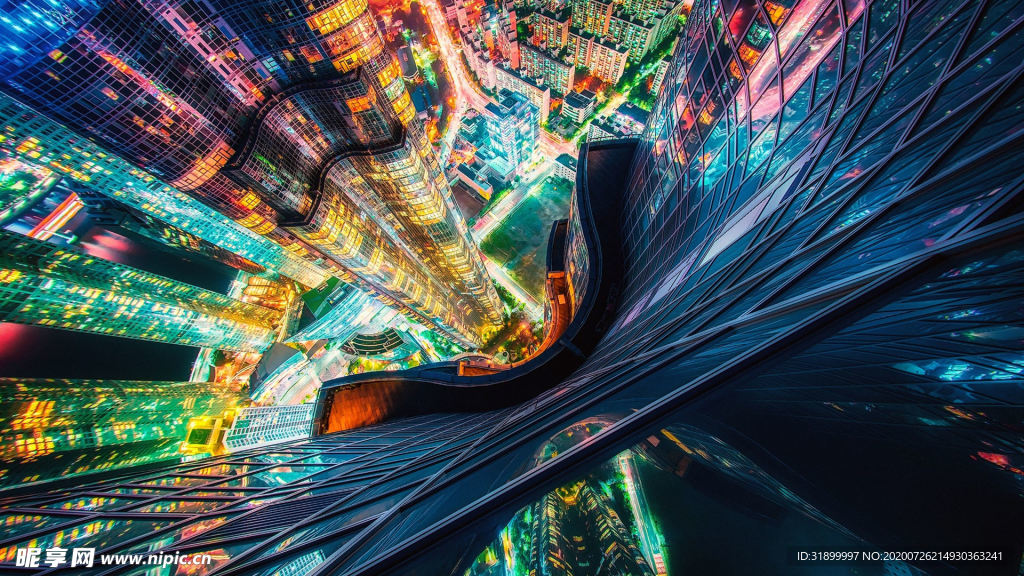 科幻炫酷建筑俯视图片