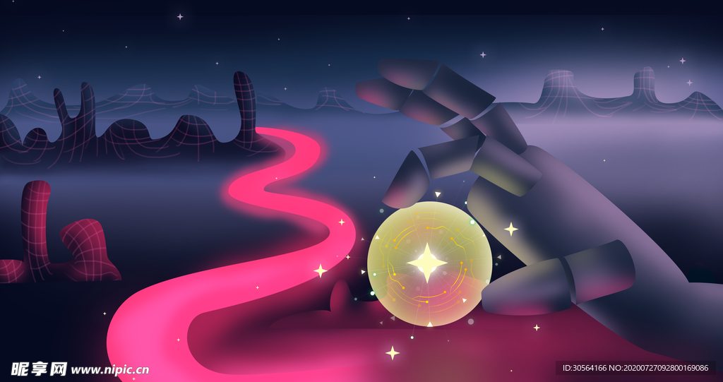 城市立体人物艺术色彩背景素材