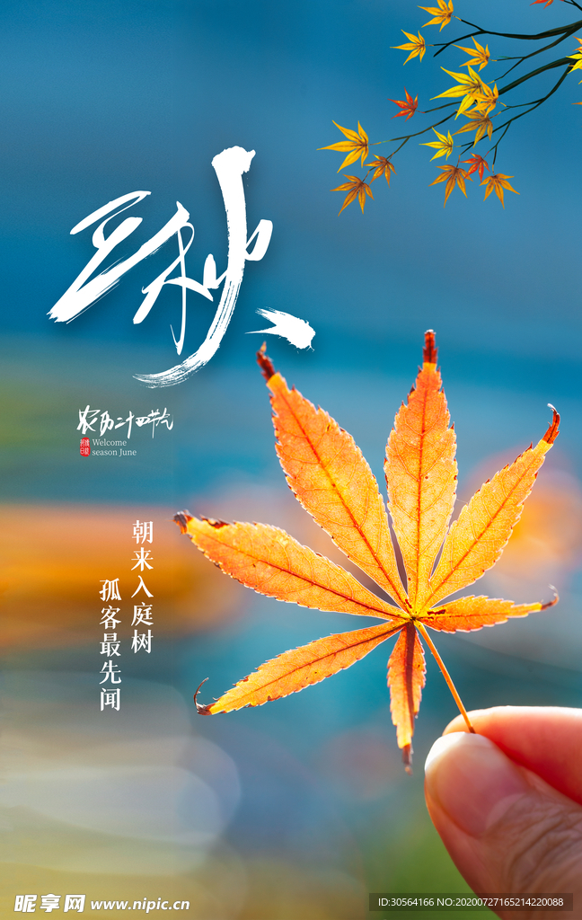 立秋节日活动促销海报素材