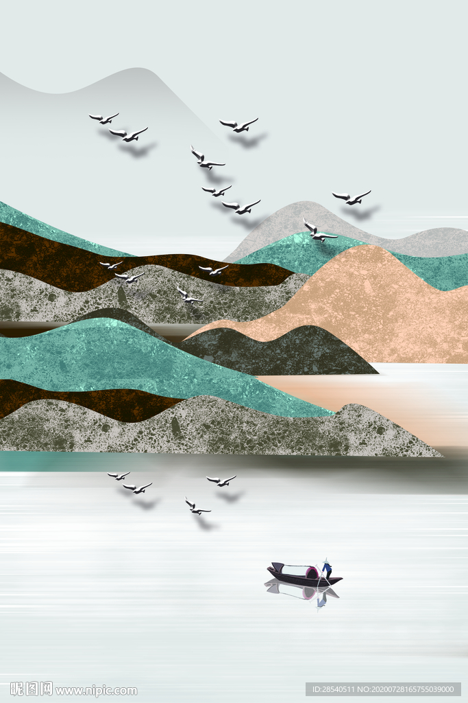 抽象写意山水装饰画