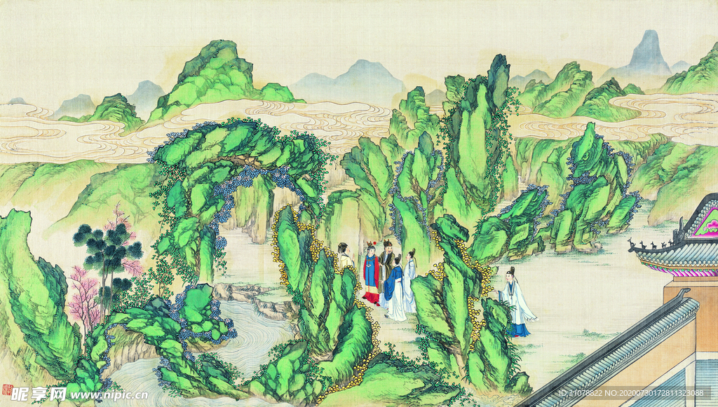 古代市井工笔画