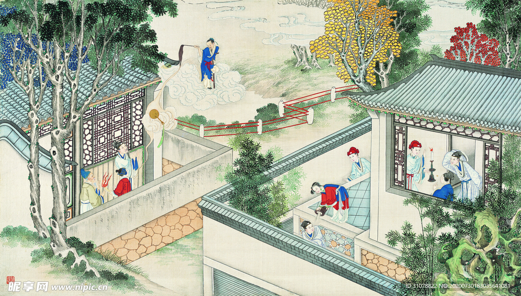 古代市井工笔画