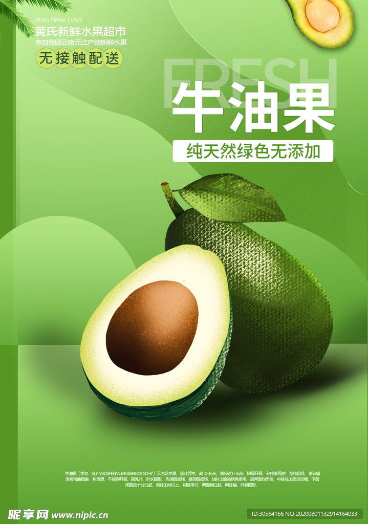 牛油果水果活动宣传海报素材