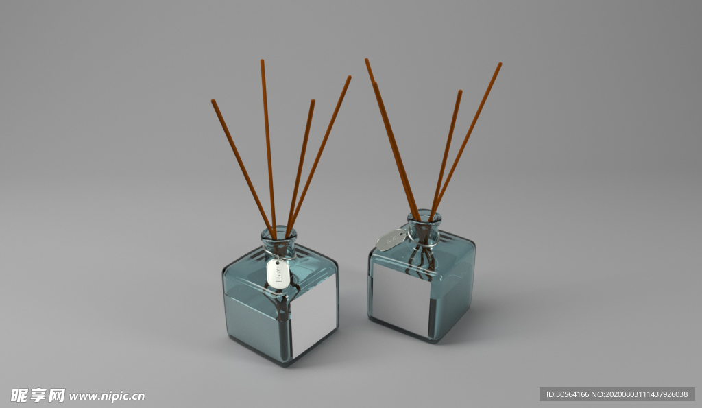 香薰玻璃瓶立体样机背景素材