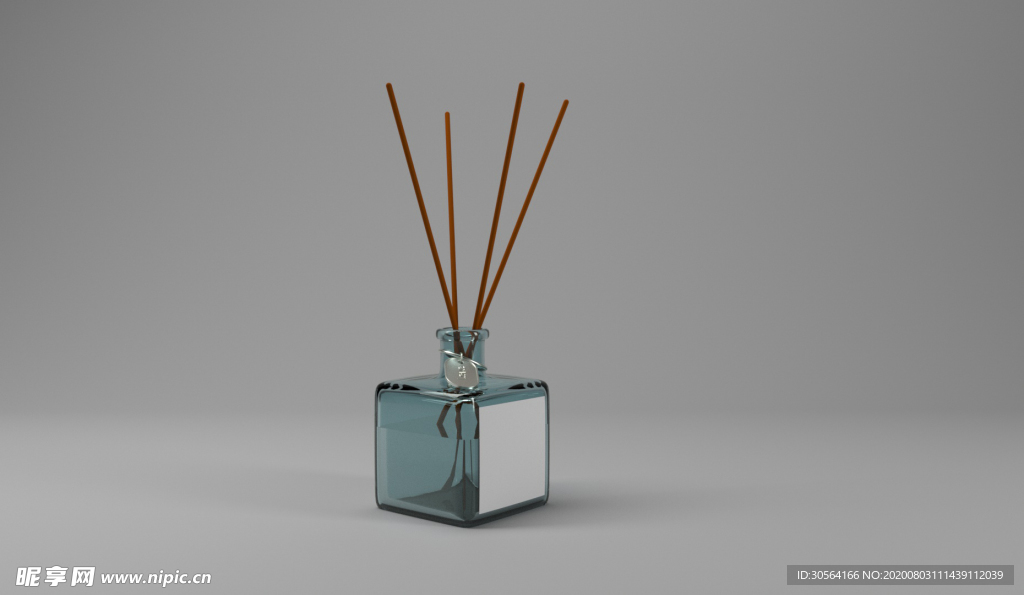 香薰玻璃瓶立体样机背景素材