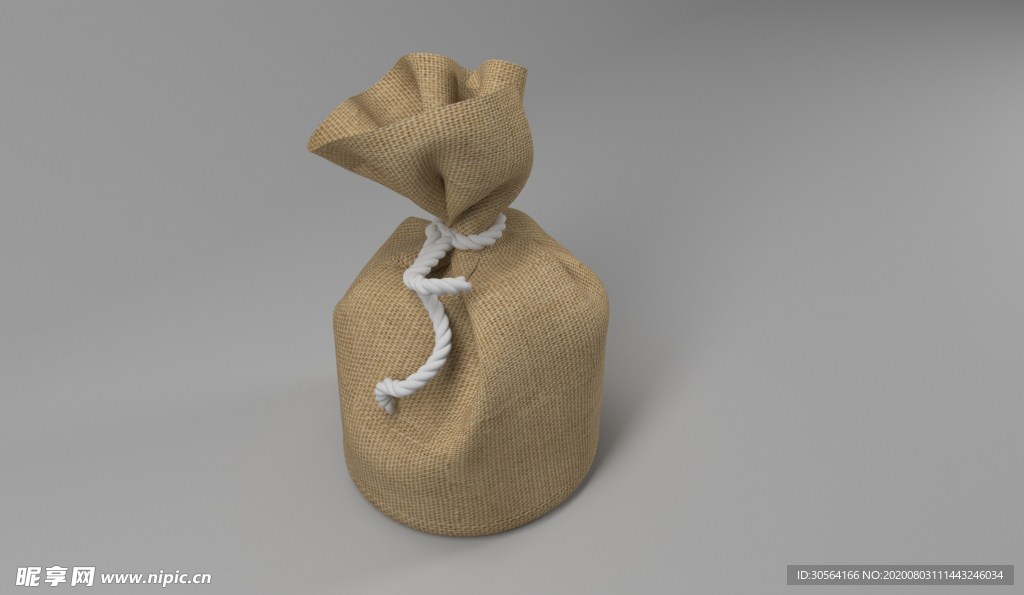 麻袋包装立体样机背景素材