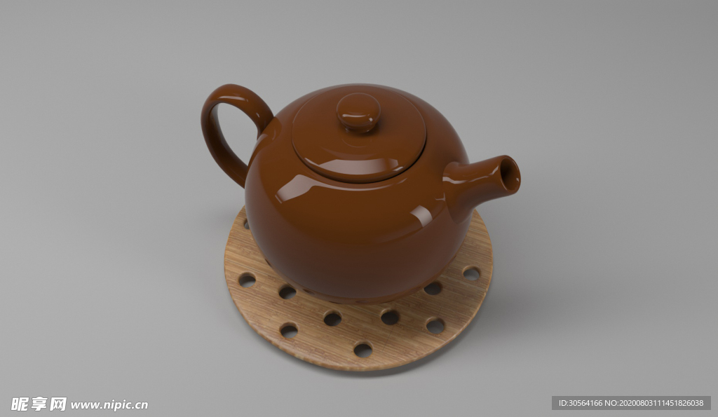 茶壶茶具立体样机背景素材