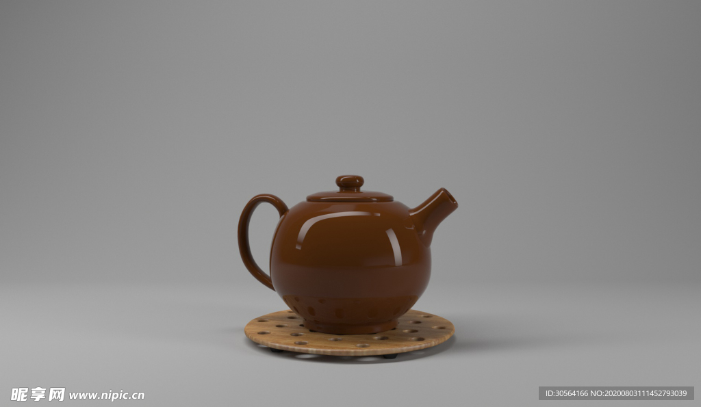 茶壶茶具立体样机背景素材