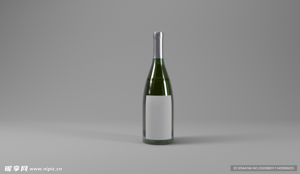 香槟玻璃瓶立体样机背景素材