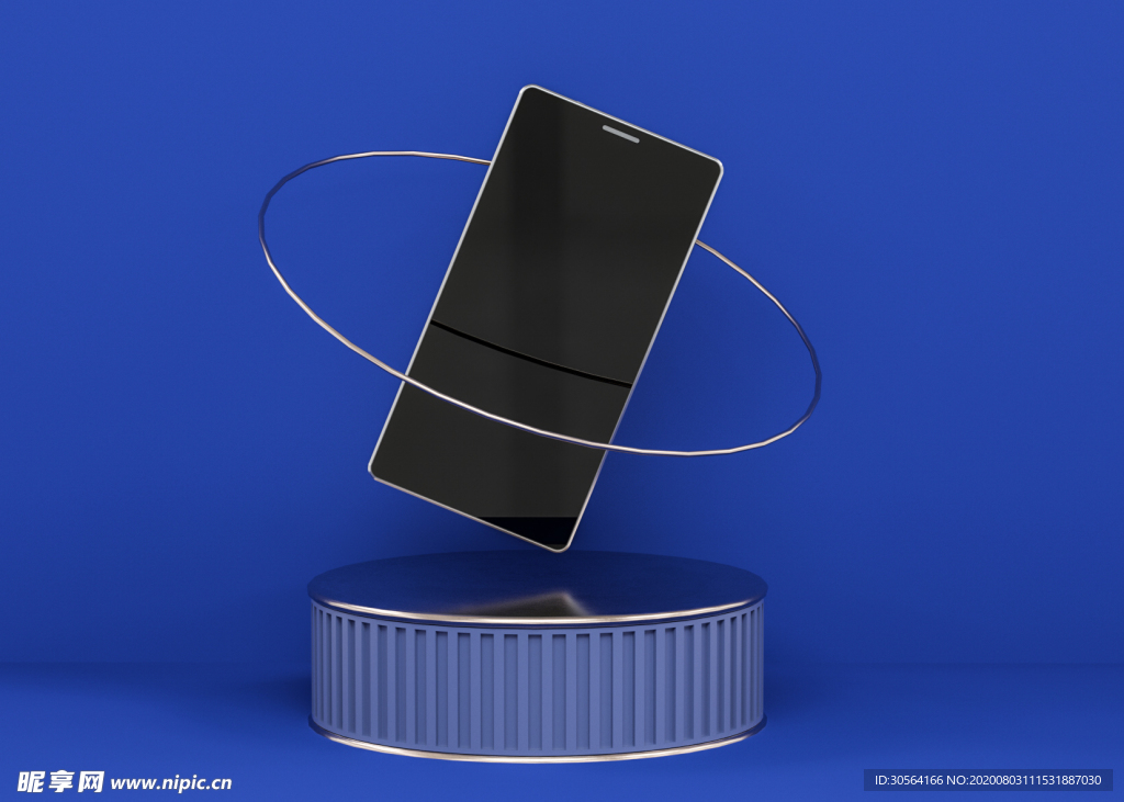 手机展台黑色立体样机背景素材