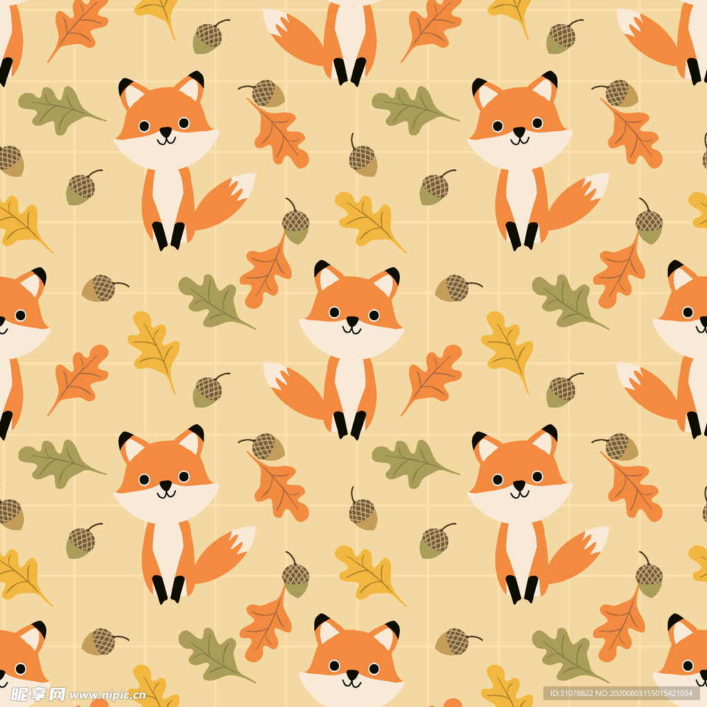 小清新卡通图案背景