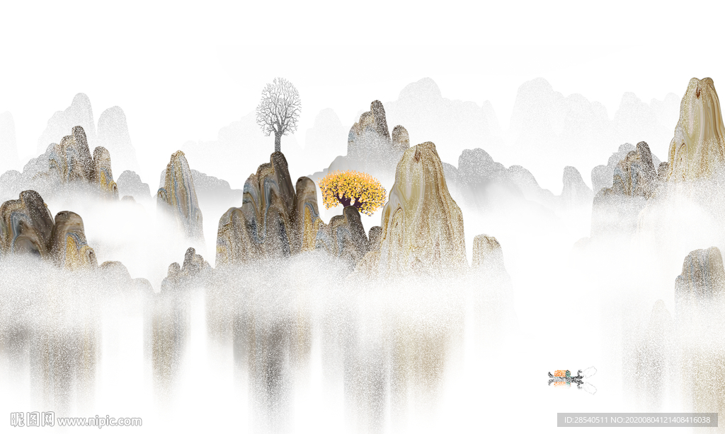 山水背景墙图片