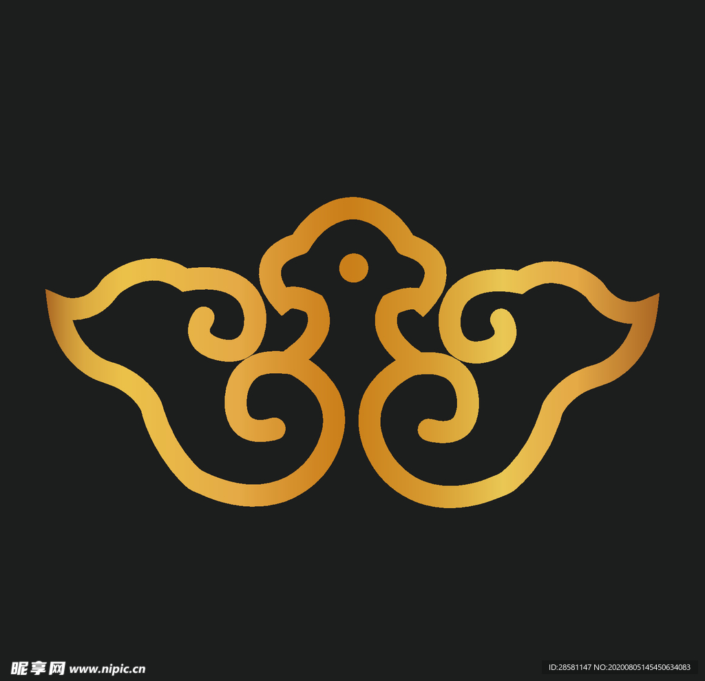 矢量中国风花纹