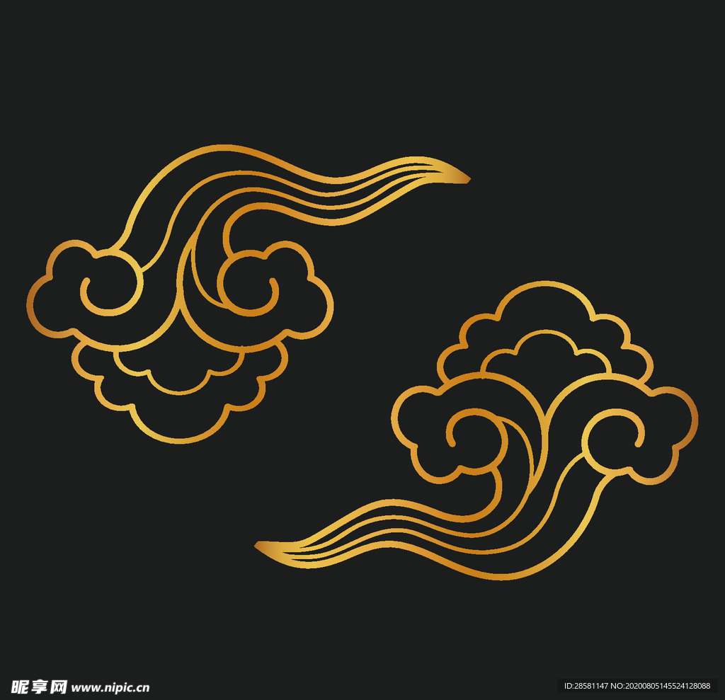 矢量云纹古典祥云