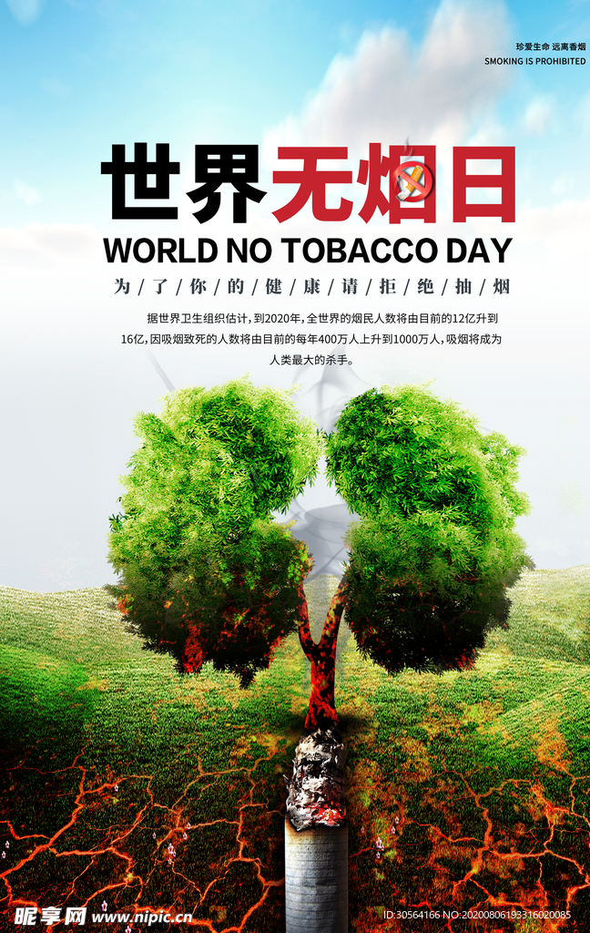 世界无烟日社会公益宣传海报