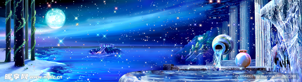 湖泊梦幻装饰画