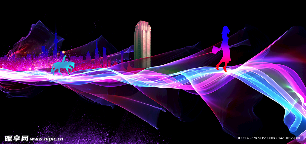 炫酷流光炫彩光效图片