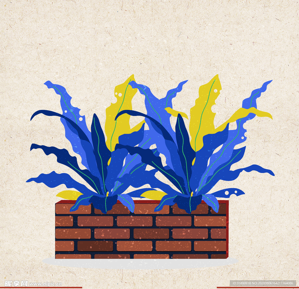 矢量动物 矢量植物 插画 手绘