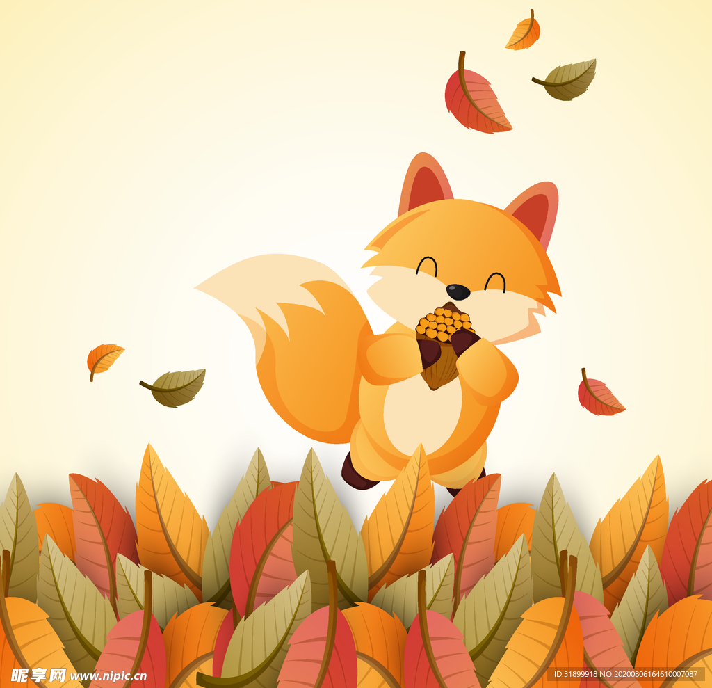 矢量动物 矢量植物 插画 手绘